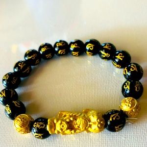 Black Onyx Wealth Charm Bracelet